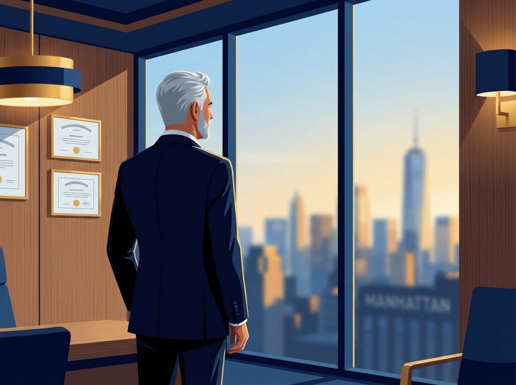 Experienced hair transplant surgeon in a luxury Manhattan office, representing why hair transplant surgeon experience matters