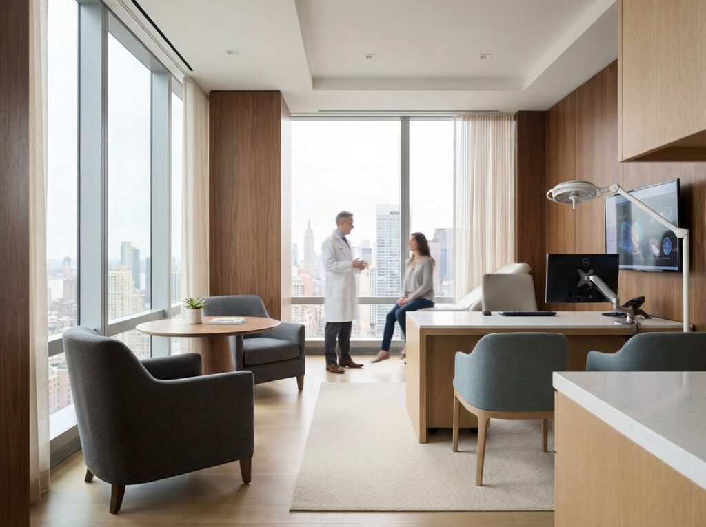 Premium hair transplant clinic consultation room representing high graft survival rate standards