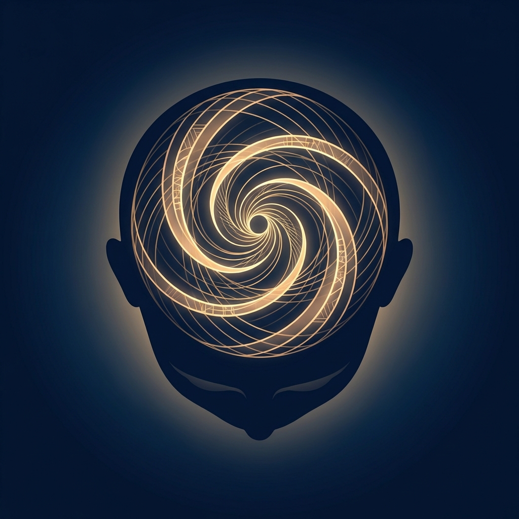 Geometric whorl pattern illustrating crown anatomy for hair transplant vertex baldness planning