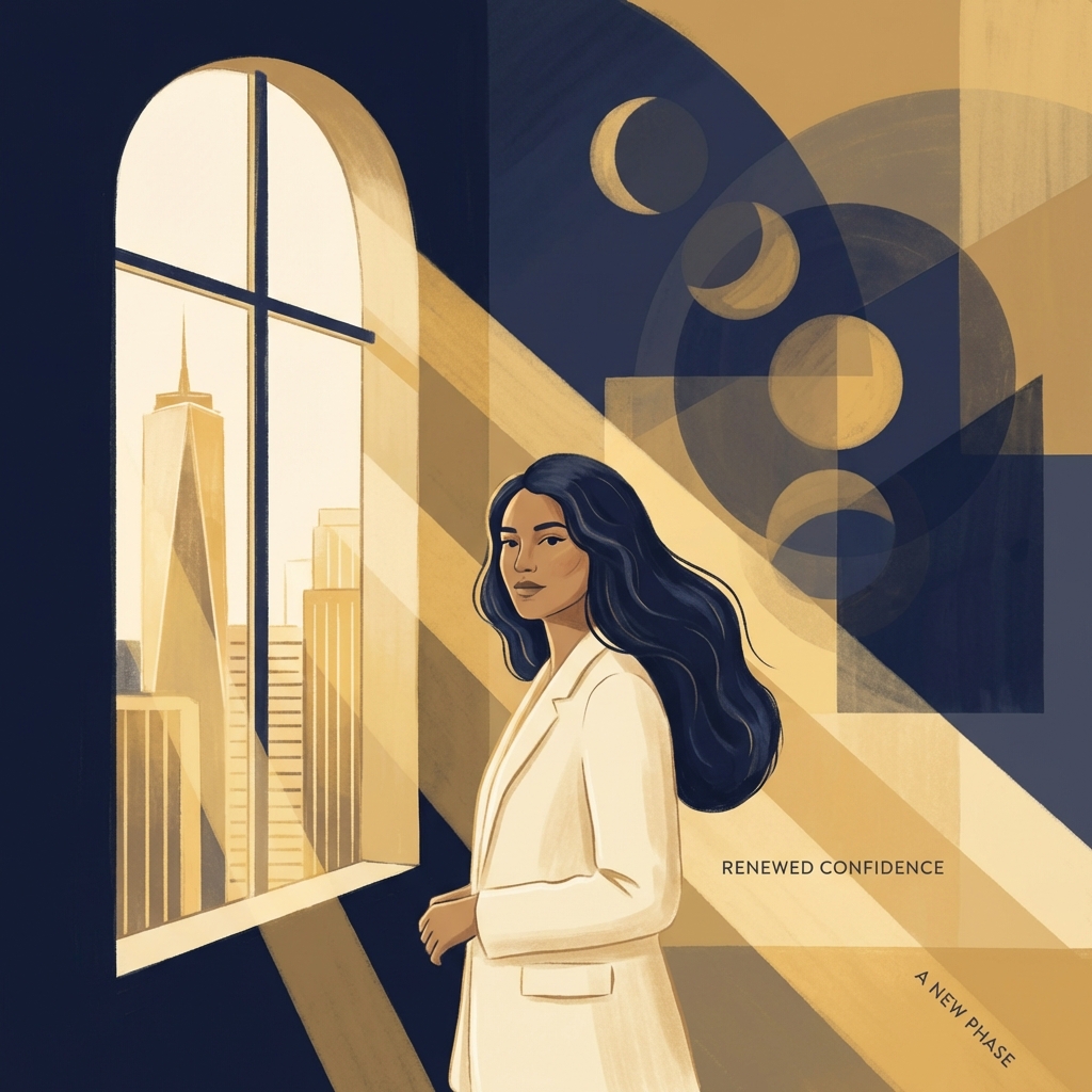 Confident person with full healthy hair in a modern clinic, representing the FUE hair transplant healing timeline journey.