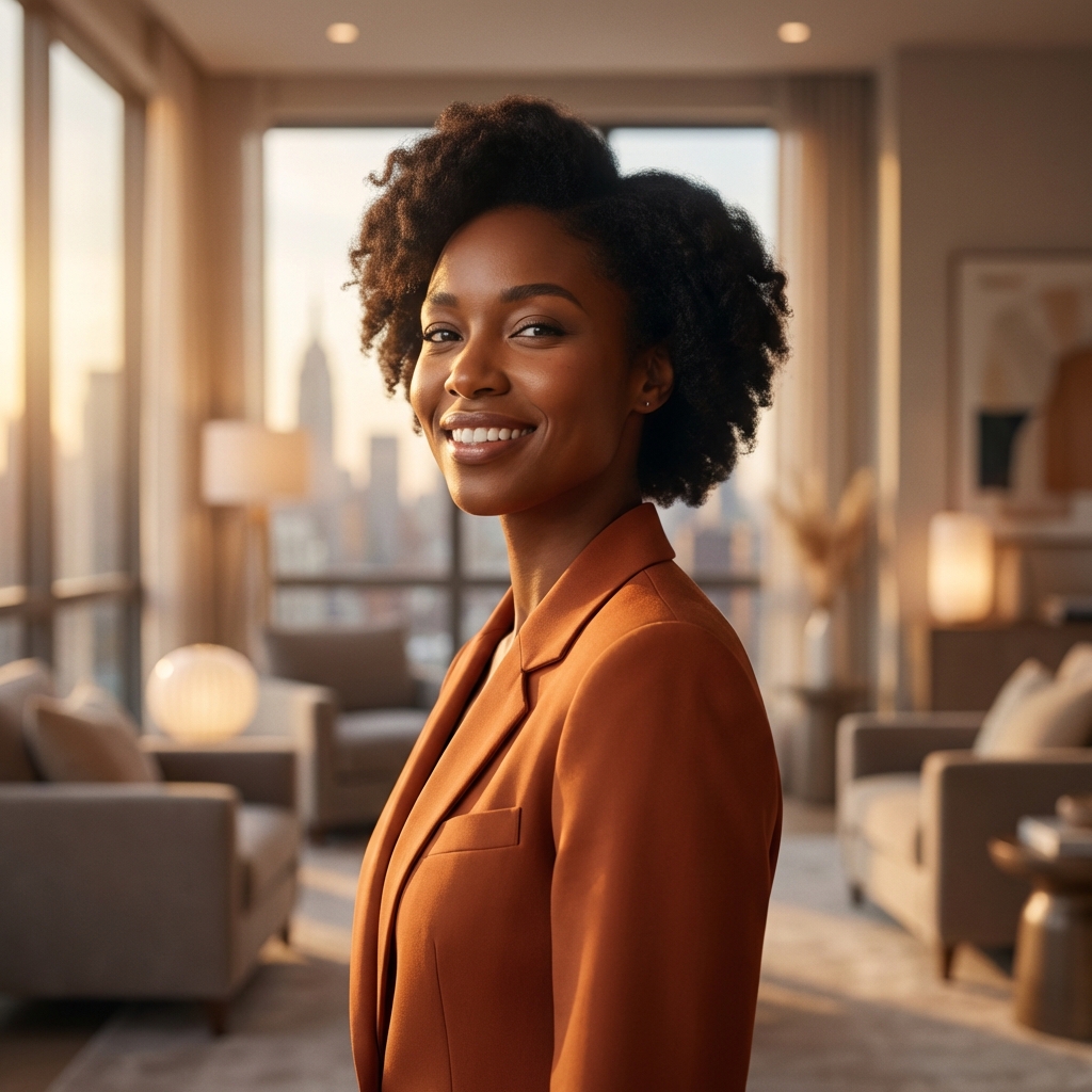 Confident person with a natural, well-defined hairline reflecting gender-affirming hair transplant care in NYC