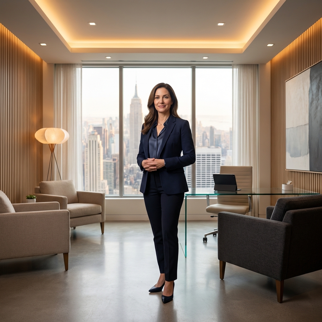 Experienced physician assistant in a modern hair restoration clinic, representing expert team-based care at Hair Doctor NYC