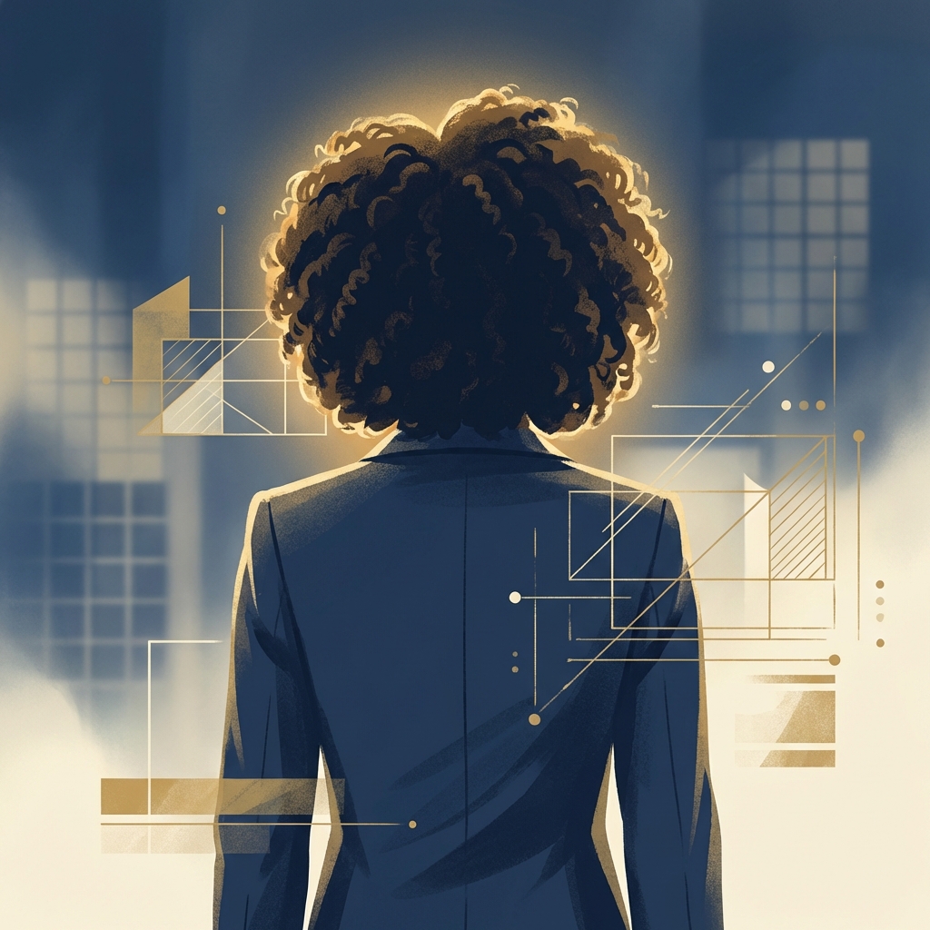 Conceptual illustration representing hair transplant candidacy evaluation for thin hair with density and donor math