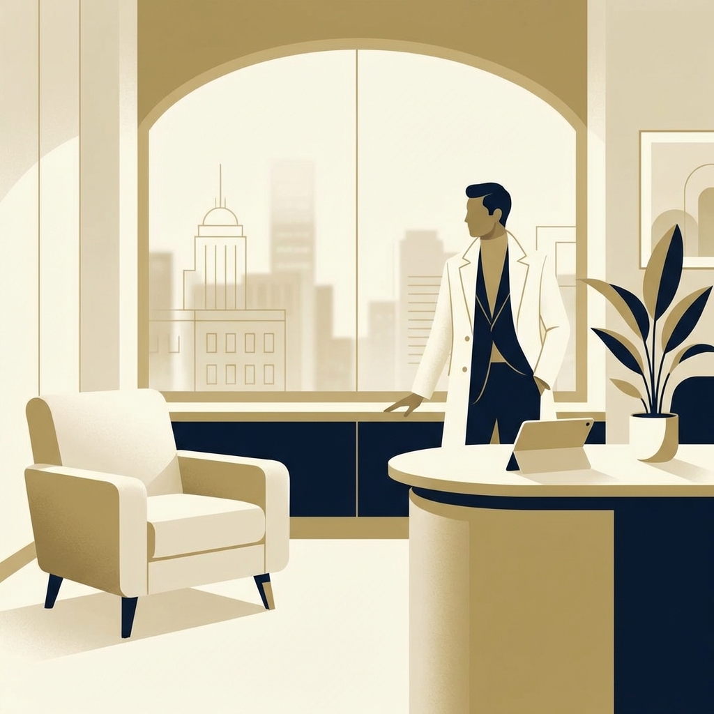 Medical professional in a modern clinic representing the hair transplant physician assistant role in a surgeon-led team.