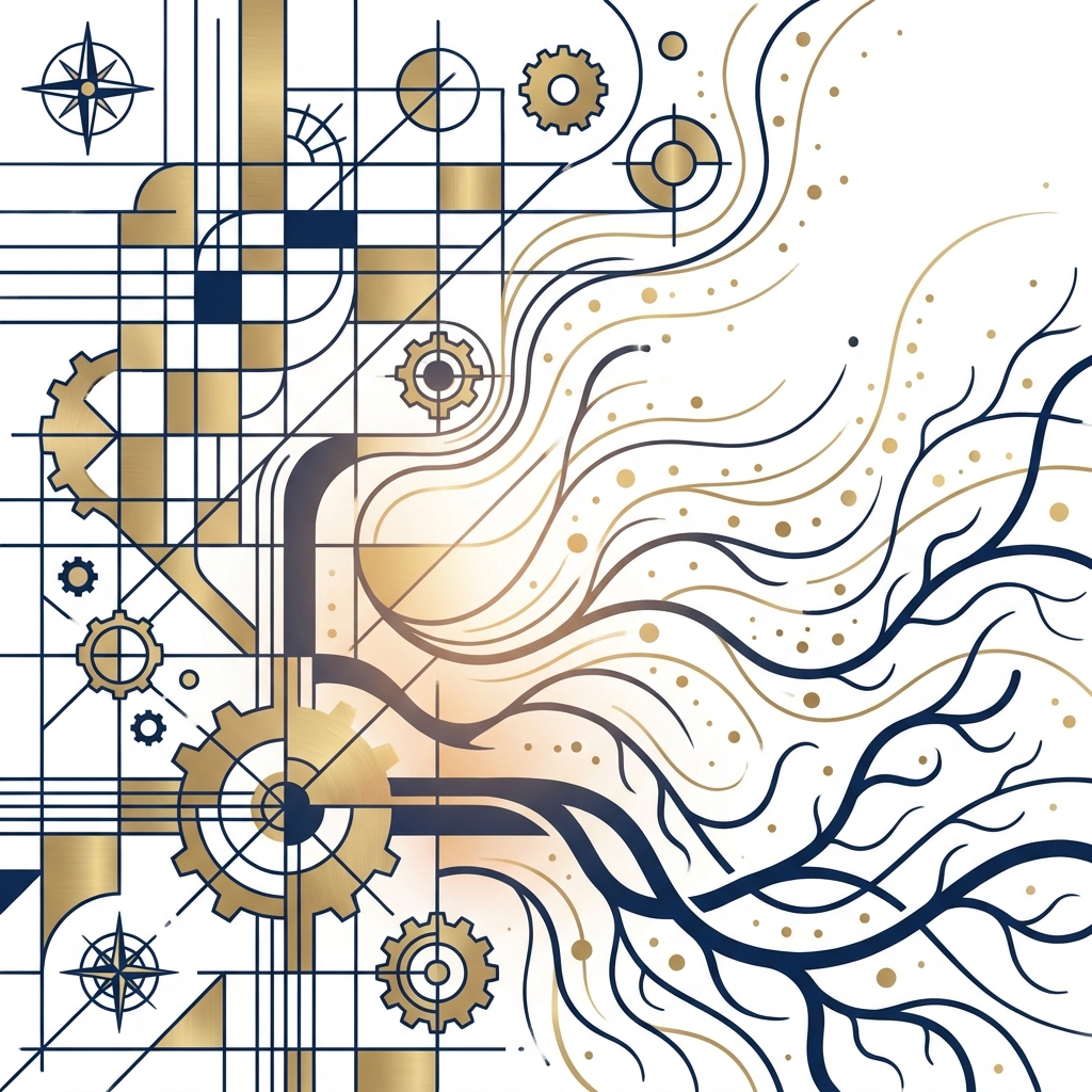 Abstract precision framework illustration representing the 5-variable approach to hair transplant recipient site creation