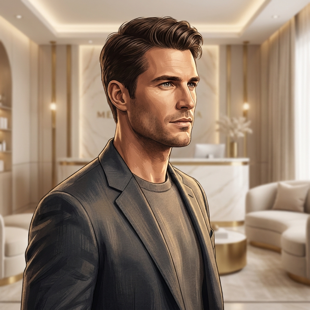 Man with defined jawline illustrating the outcome of a jawline hair transplant procedure overview