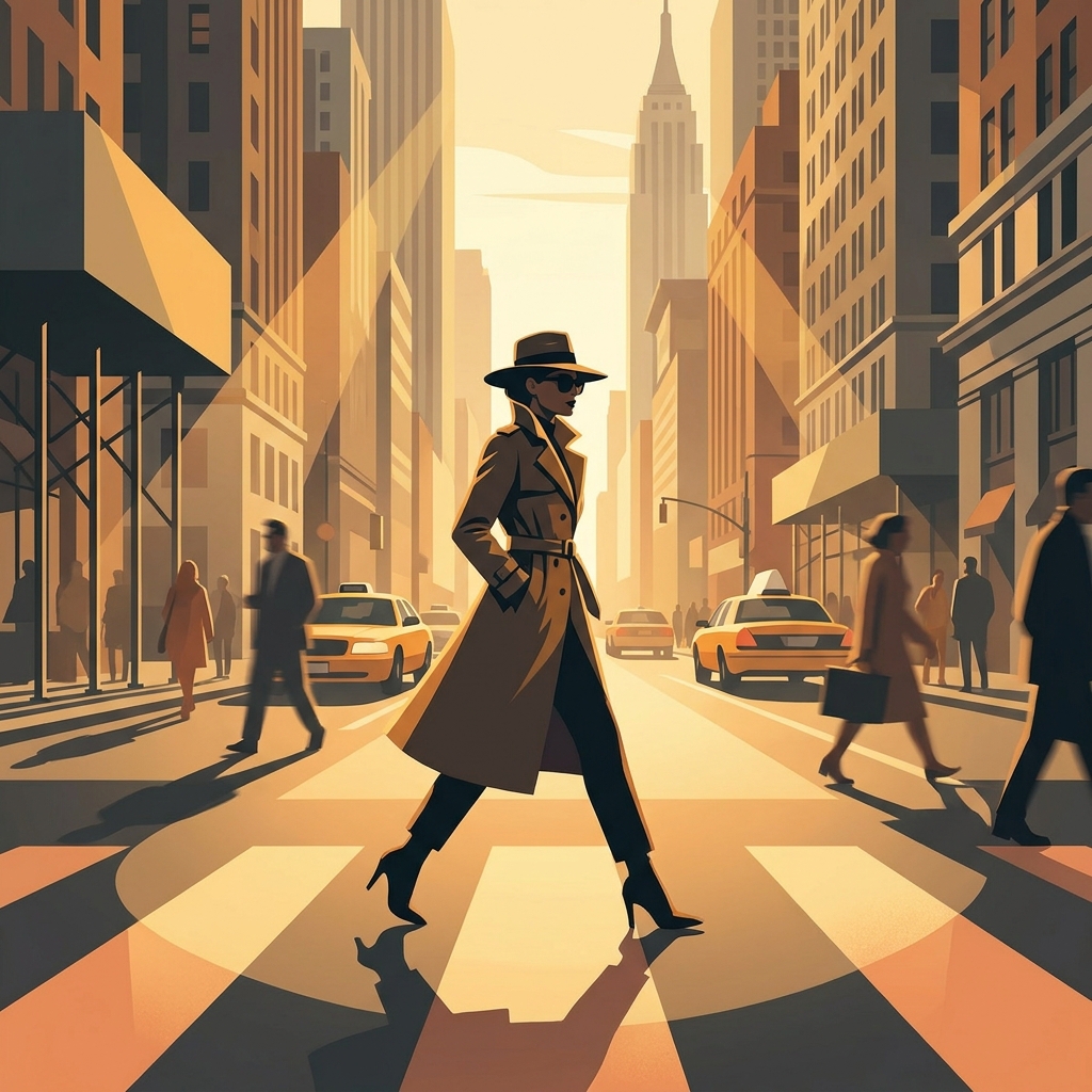 Person confidently walking NYC streets with sun hat, illustrating hair transplant sun exposure restrictions for urban patients.