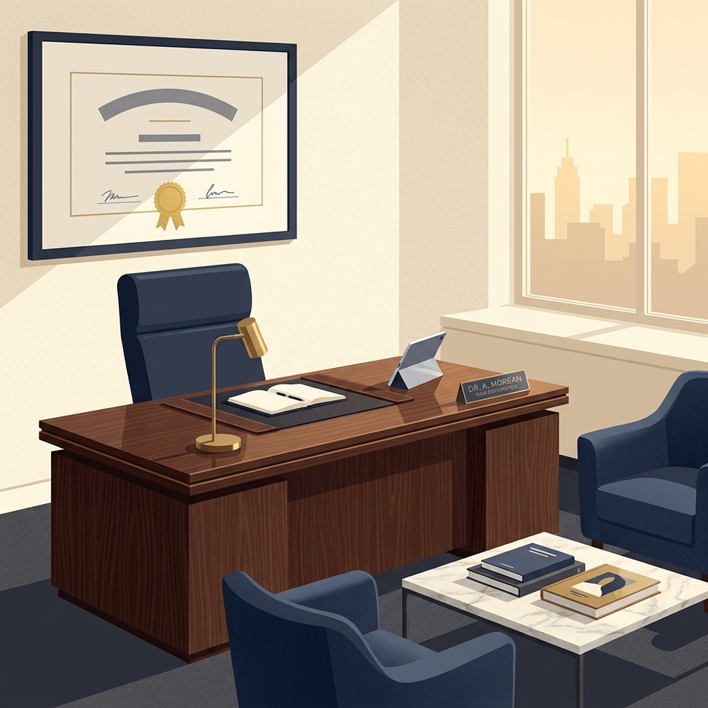 Elegant Manhattan hair restoration clinic interior representing Dr. Christopher Pawlinga's hair transplant practice on Madison Avenue