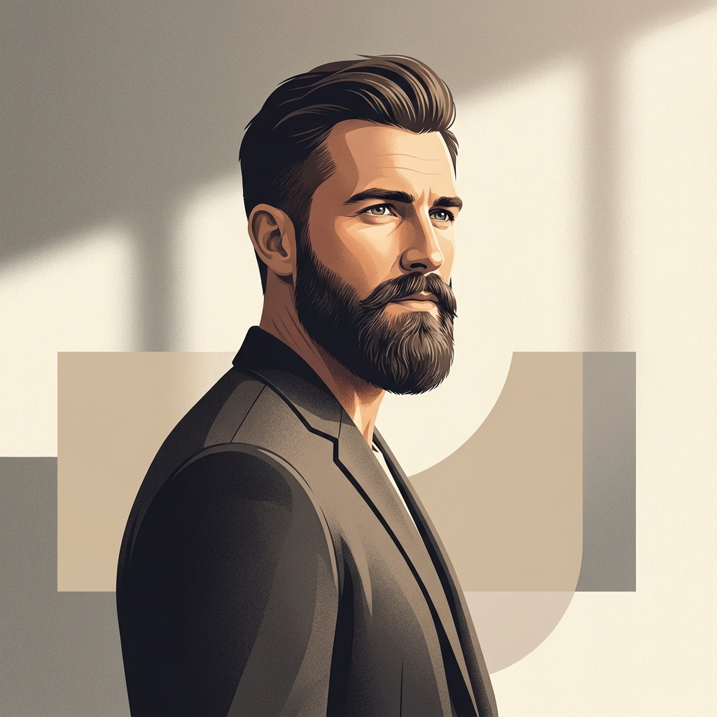 Man with a full, even beard representing successful beard transplant solutions for patchy beard causes