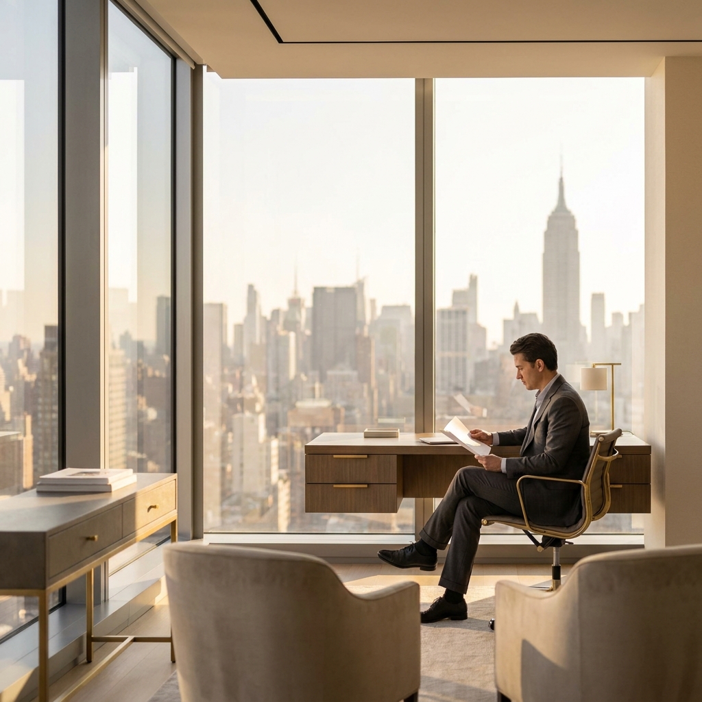 Elegant Manhattan medical consultation office for a hair transplant surgeon New York City appointment