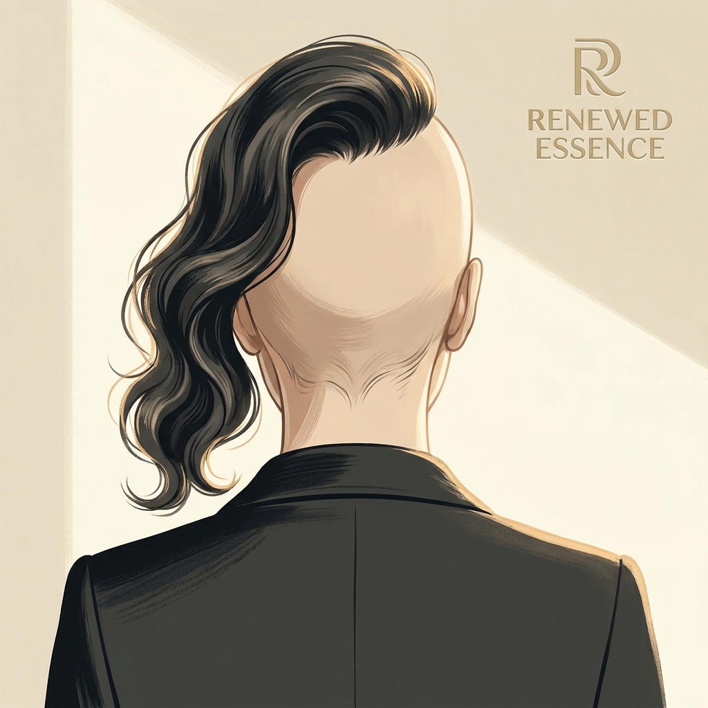 Illustration showing a healthy, scar-free scalp representing FUT hair transplant scar revision options and restored confidence.