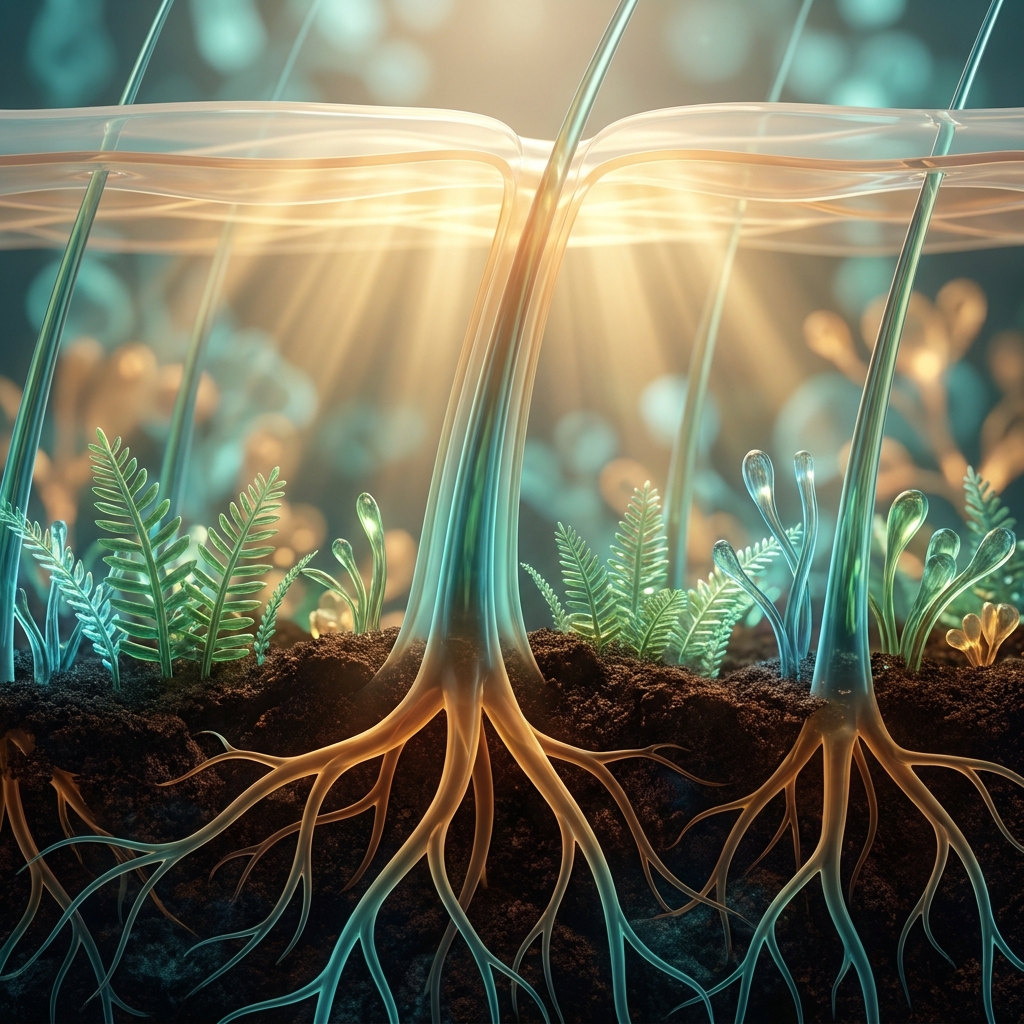 Conceptual illustration of a healthy scalp environment, representing scalp health before hair transplant and graft survival.