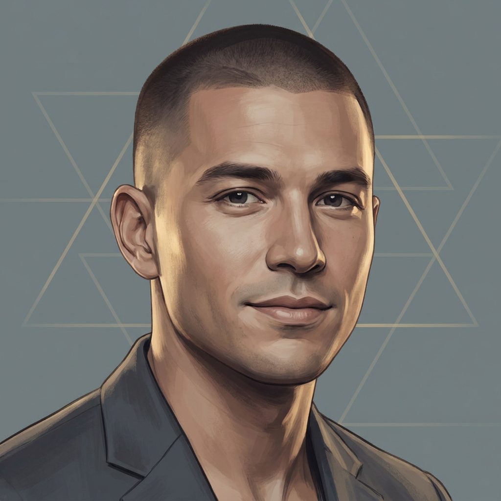 Confident man with a precise buzz cut representing successful scalp micropigmentation correction and renewed confidence.