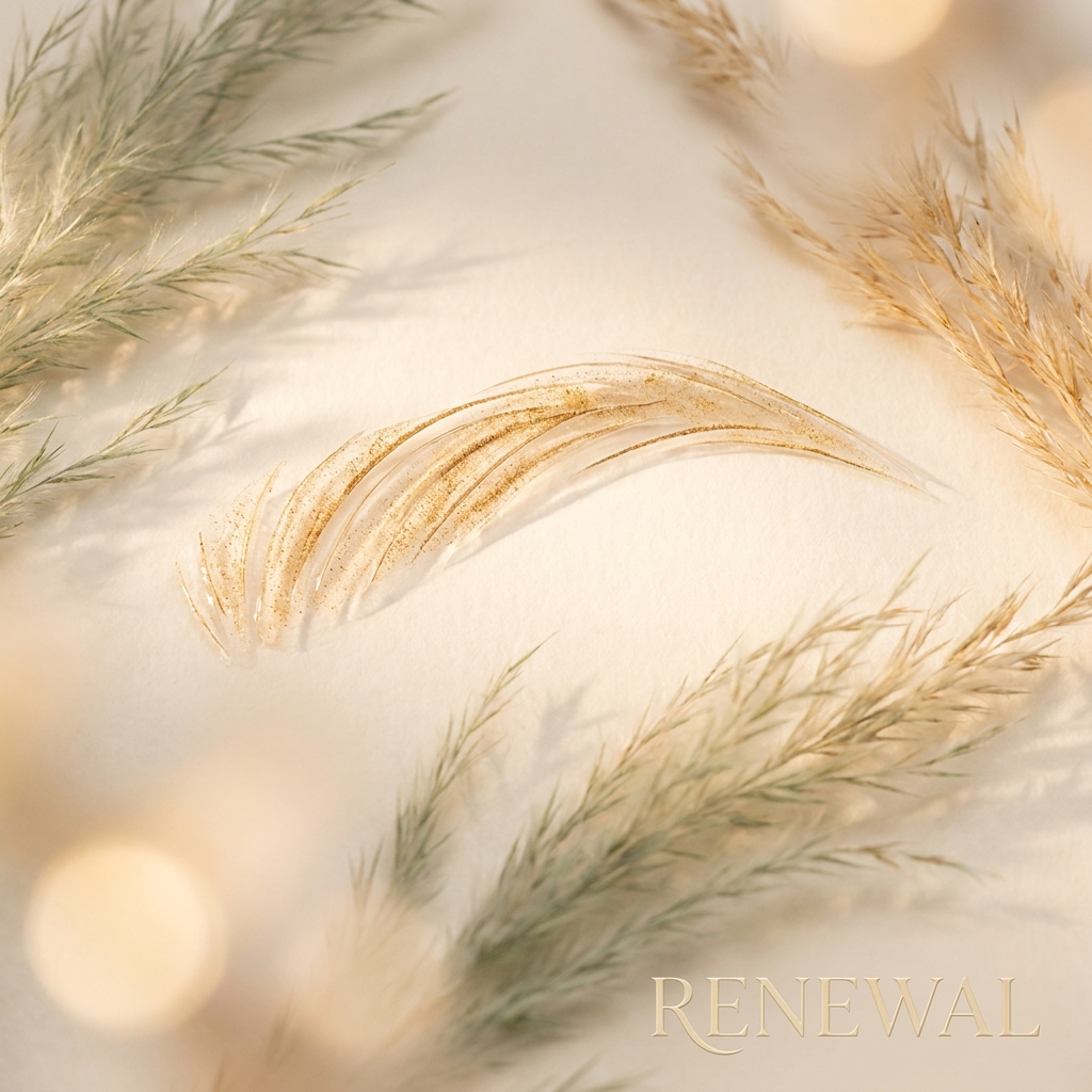 Conceptual illustration of eyebrow regrowth and renewal, representing hope for recovery from over plucking damage.