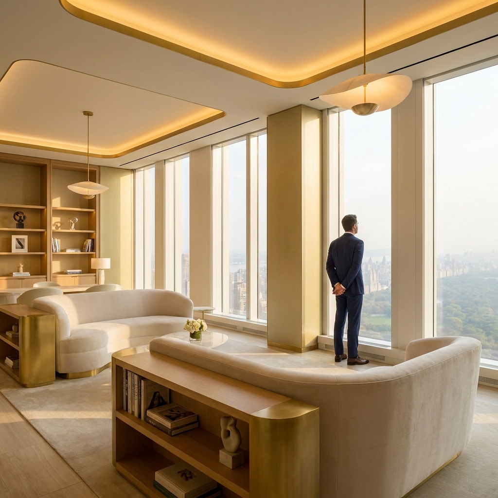 Elegant Manhattan hair restoration clinic interior representing premium hair transplant care accessible from Brooklyn