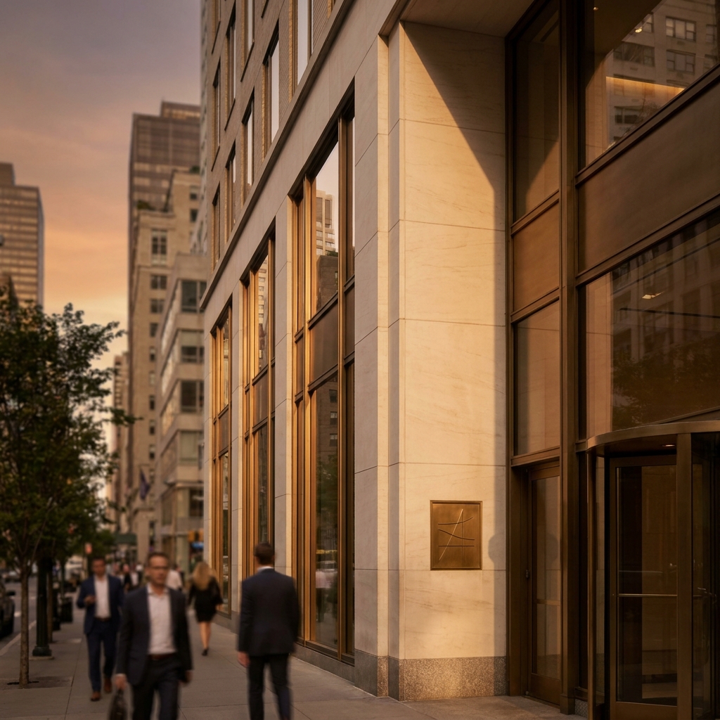 Elegant Madison Avenue building representing premium hair transplant Manhattan clinics